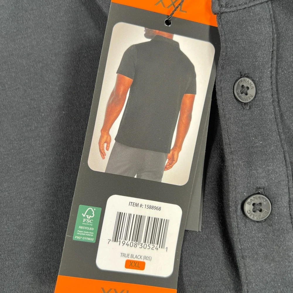 Banana Republic Performance Polo Shirt Mens 2XL XXL Black Short Sleeve New